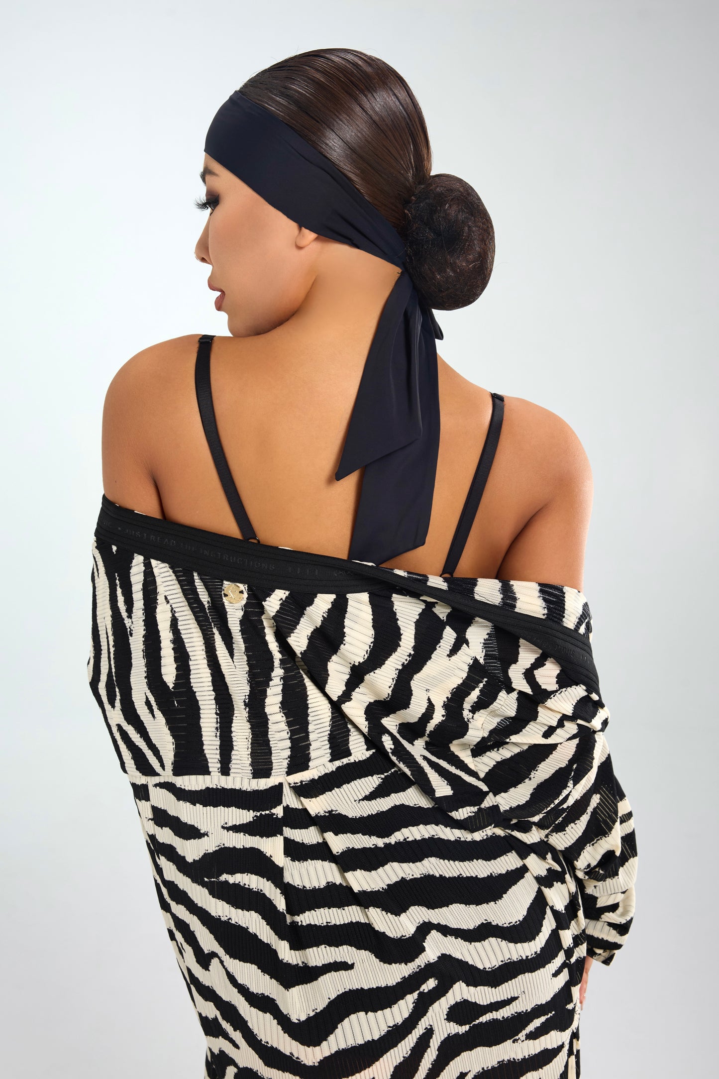 Black And White Zebra Plaid Cardigan