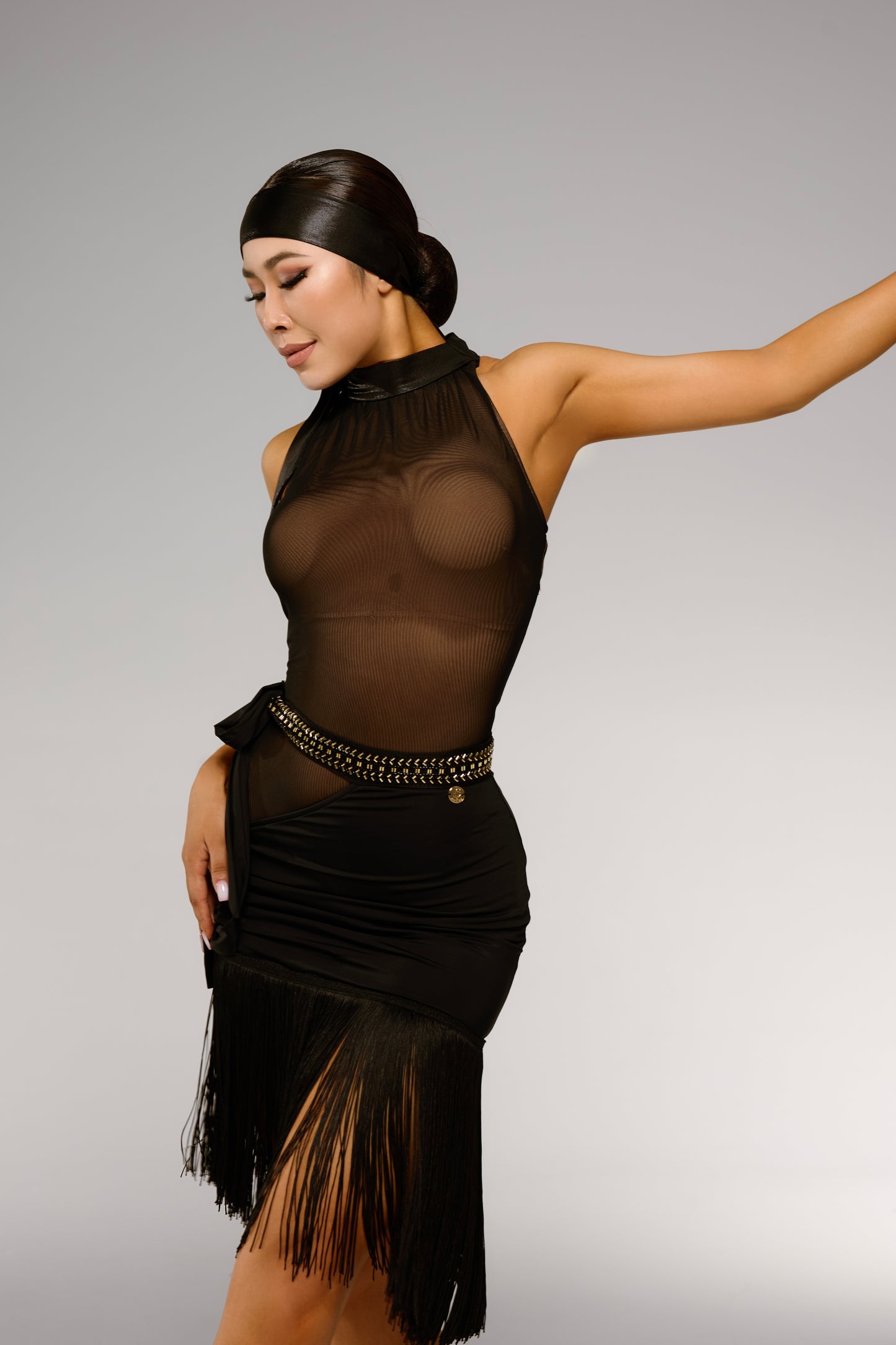 Diamond Black Waist Bag Buttock Tassel Skirt