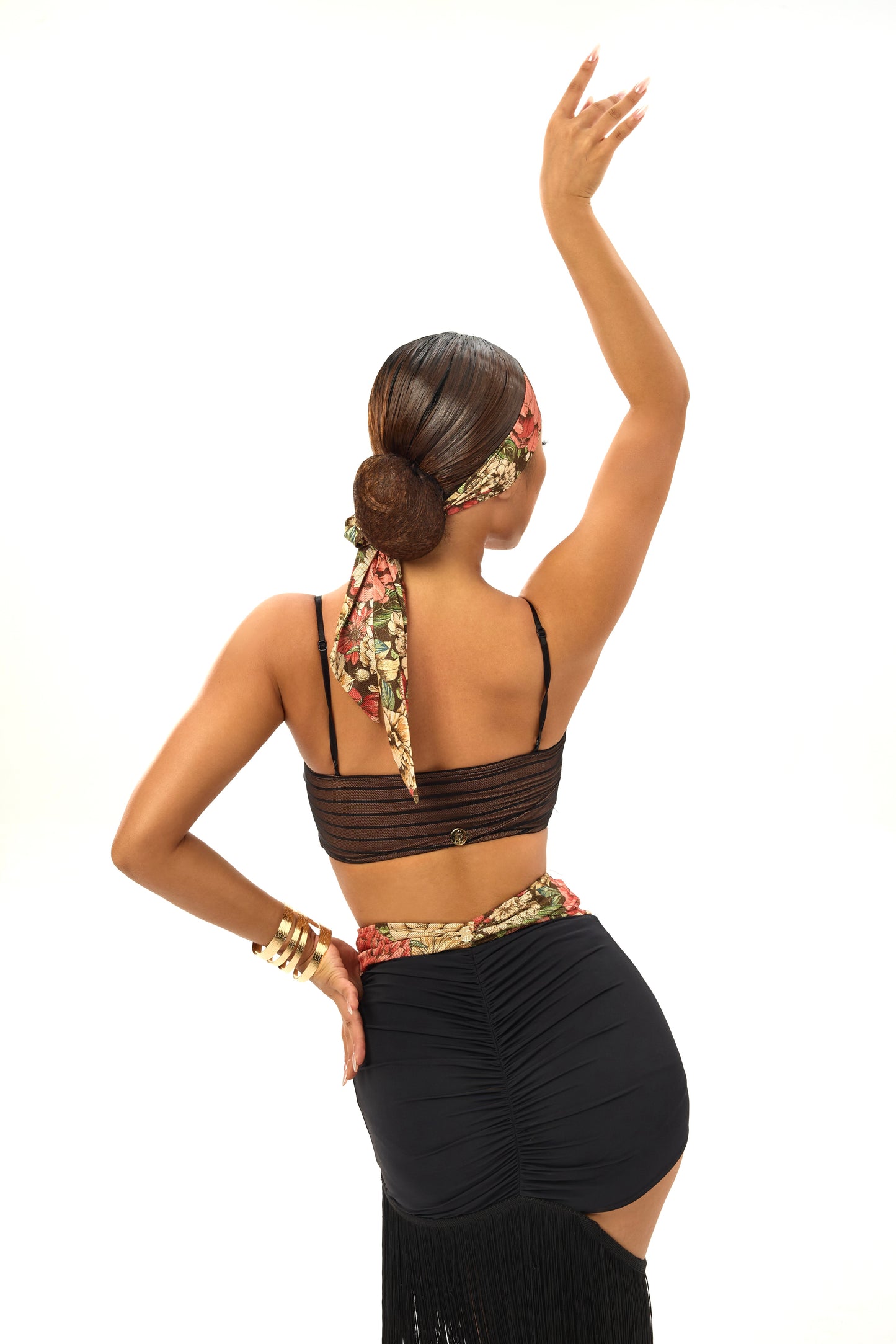 Retro Flower Shadow Hollow Design Skirt